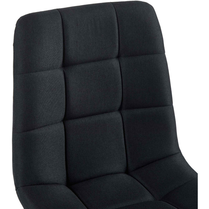 Chaise moderne en Tissu Noir Métal Noir Mat Delphine - 2