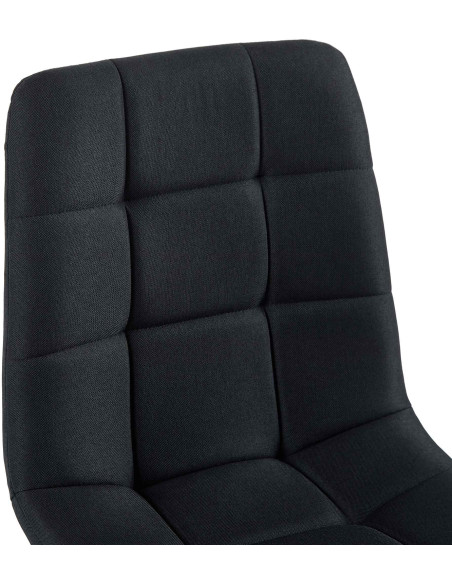 Chaise moderne en Tissu Noir Métal Noir Mat Delphine - 2