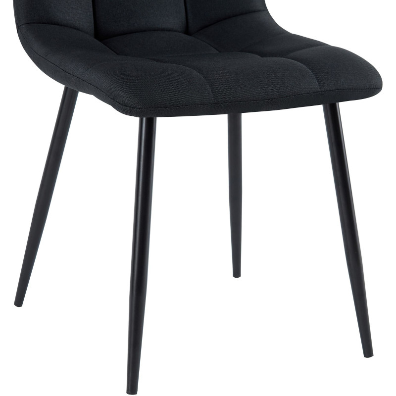 Chaise moderne en Tissu Noir Métal Noir Mat Delphine - 3