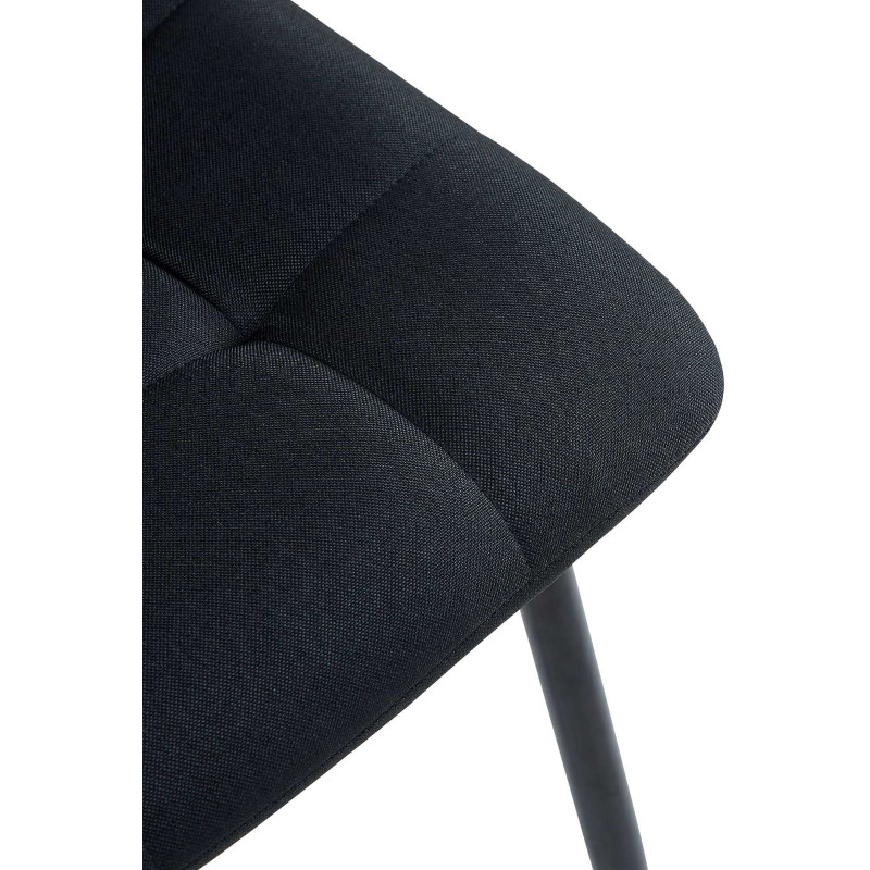 Chaise moderne en Tissu Noir Métal Noir Mat Delphine - 4