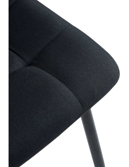 Chaise moderne en Tissu Noir Métal Noir Mat Delphine - 4
