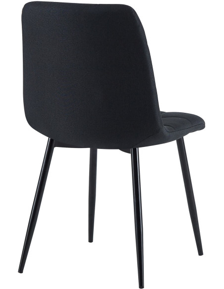 Chaise moderne en Tissu Noir Métal Noir Mat Delphine - 5