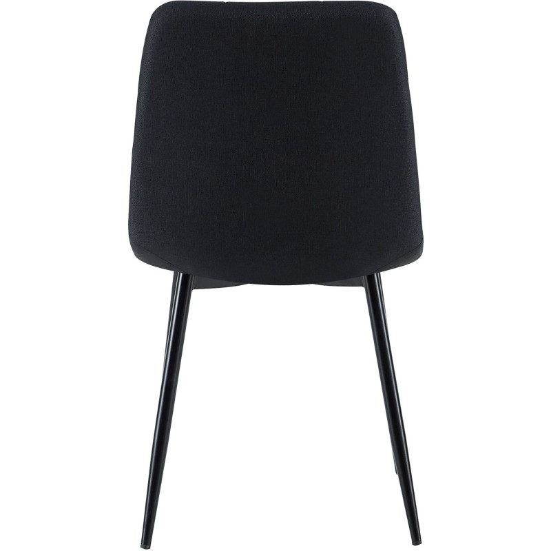 Chaise moderne en Tissu Noir Métal Noir Mat Delphine - 6
