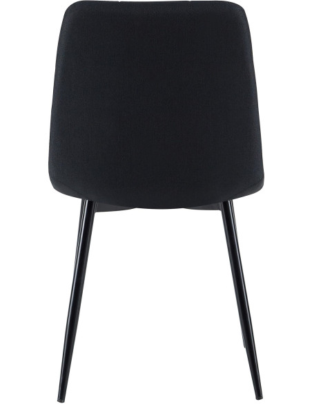 Chaise moderne en Tissu Noir Métal Noir Mat Delphine - 6