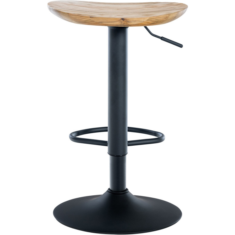 Tabouret de bar original en Bois massif Marron noyer Métal Noir Mat Nino - 2