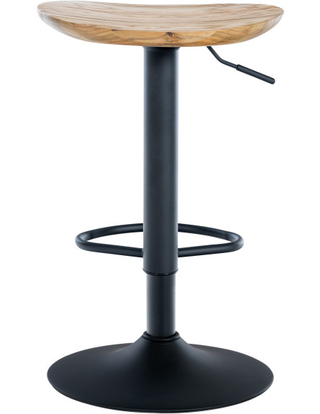 Tabouret de bar original en Bois massif Marron noyer Métal Noir Mat Nino - 2