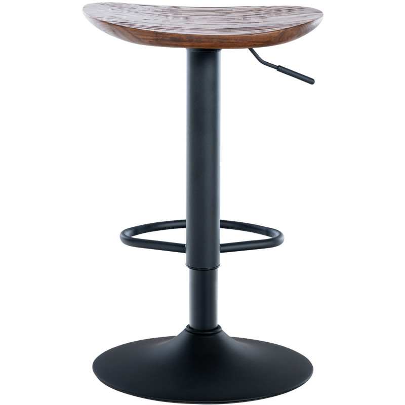 Tabouret de bar original en Bois massif Naturel Métal Noir Mat Nino - 2