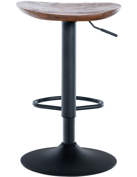 Tabouret de bar original en Bois massif Naturel Métal Noir Mat Nino - 2