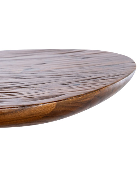 Tabouret de bar original en Bois massif Naturel Métal Noir Mat Nino - 3