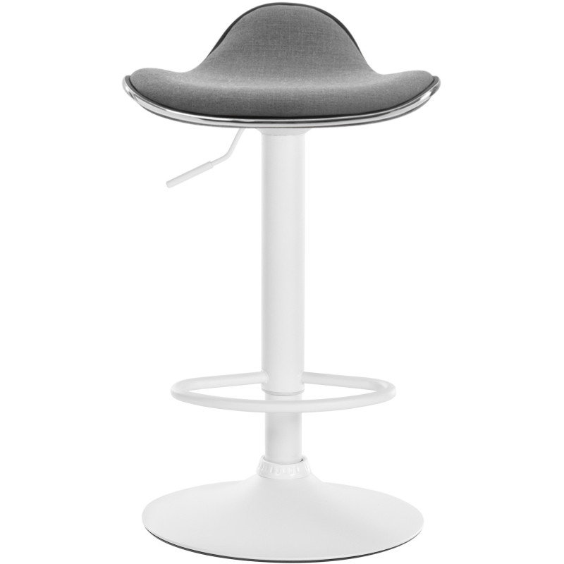 Tabouret de bar moderne en Tissu Gris clair Métal Blanc Mat Capano - 2