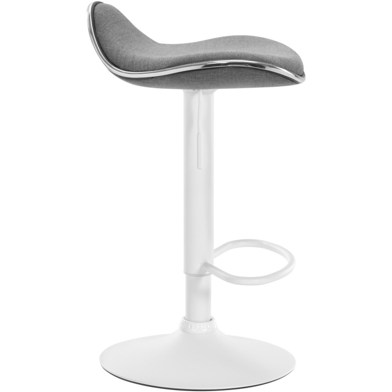 Tabouret de bar moderne en Tissu Gris clair Métal Blanc Mat Capano - 3