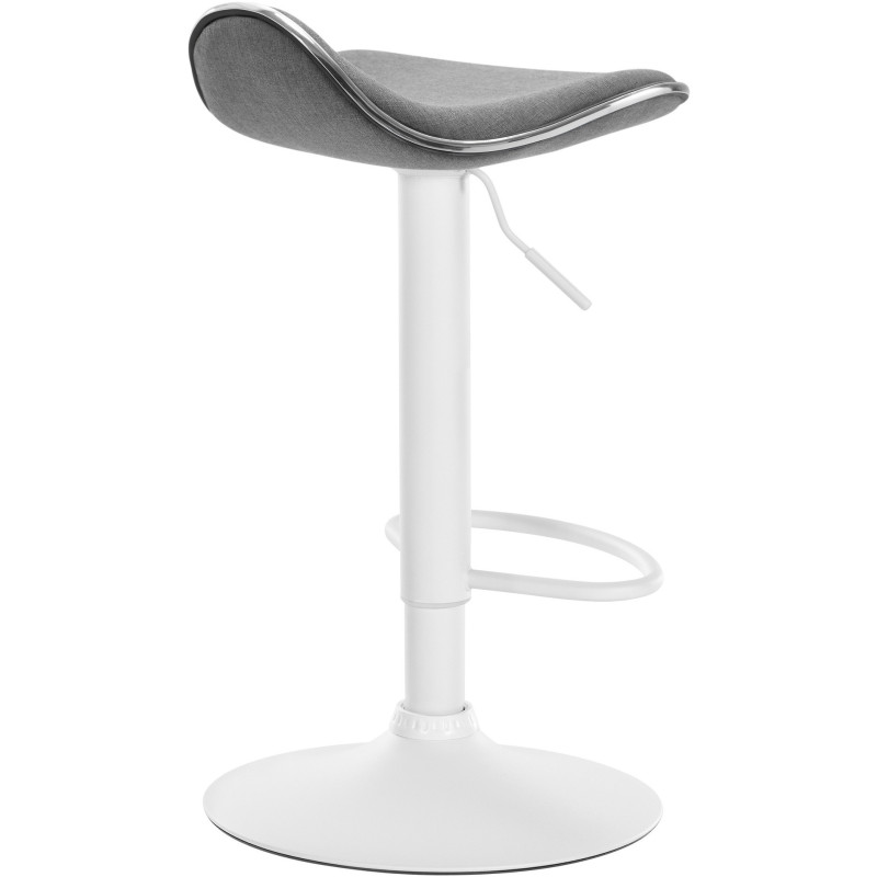 Tabouret de bar moderne en Tissu Gris clair Métal Blanc Mat Capano - 4