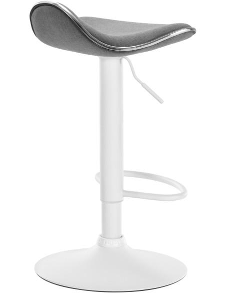 Tabouret de bar moderne en Tissu Gris clair Métal Blanc Mat Capano - 4