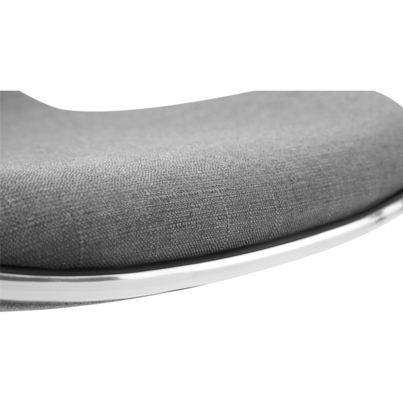 Tabouret de bar moderne en Tissu Gris clair Métal Blanc Mat Capano - 6