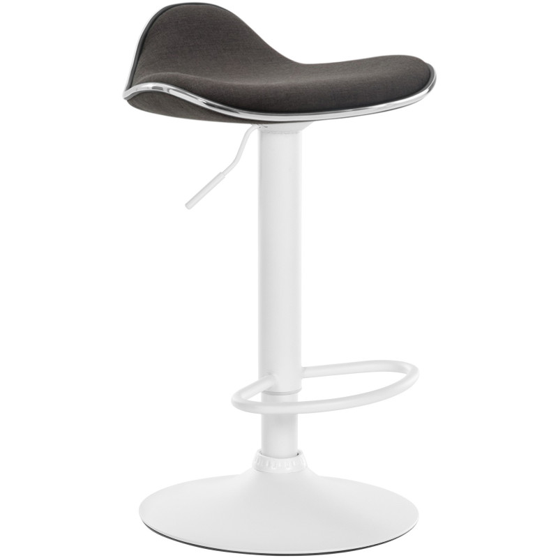 Tabouret de bar moderne en Tissu Gris foncé Métal Blanc Mat Capano - 1