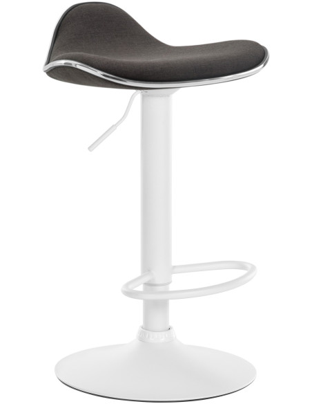 Tabouret de bar moderne en Tissu Gris foncé Métal Blanc Mat Capano - 1