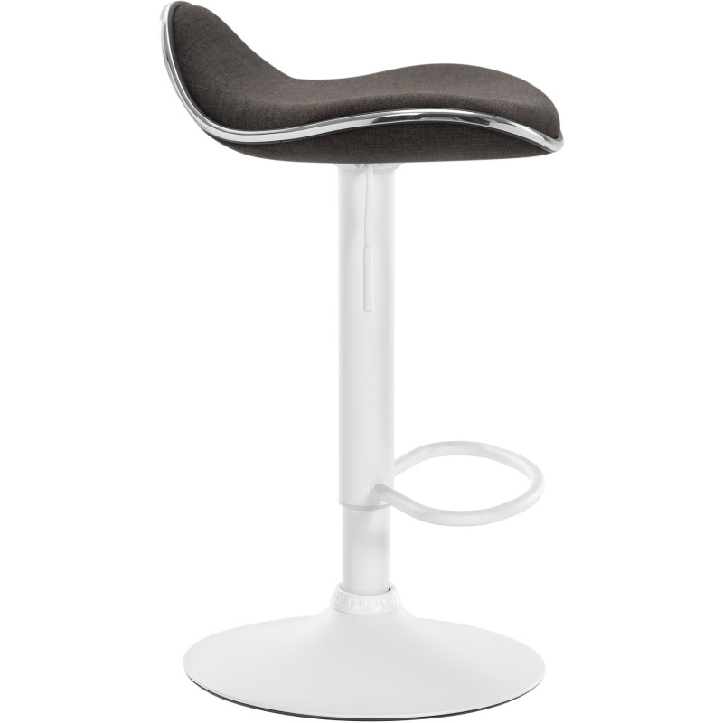 Tabouret de bar moderne en Tissu Gris foncé Métal Blanc Mat Capano - 2