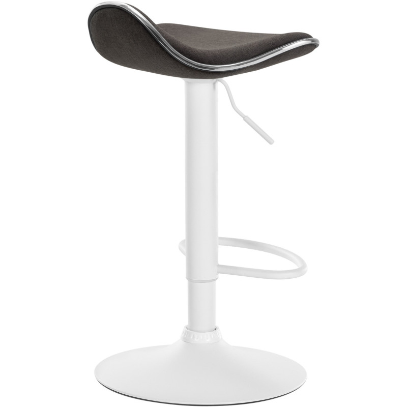 Tabouret de bar moderne en Tissu Gris foncé Métal Blanc Mat Capano - 3