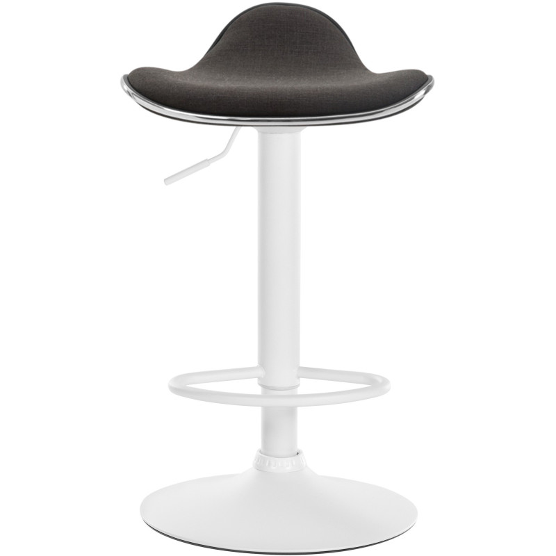Tabouret de bar moderne en Tissu Gris foncé Métal Blanc Mat Capano - 4