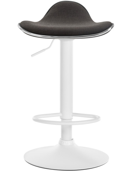Tabouret de bar moderne en Tissu Gris foncé Métal Blanc Mat Capano - 4