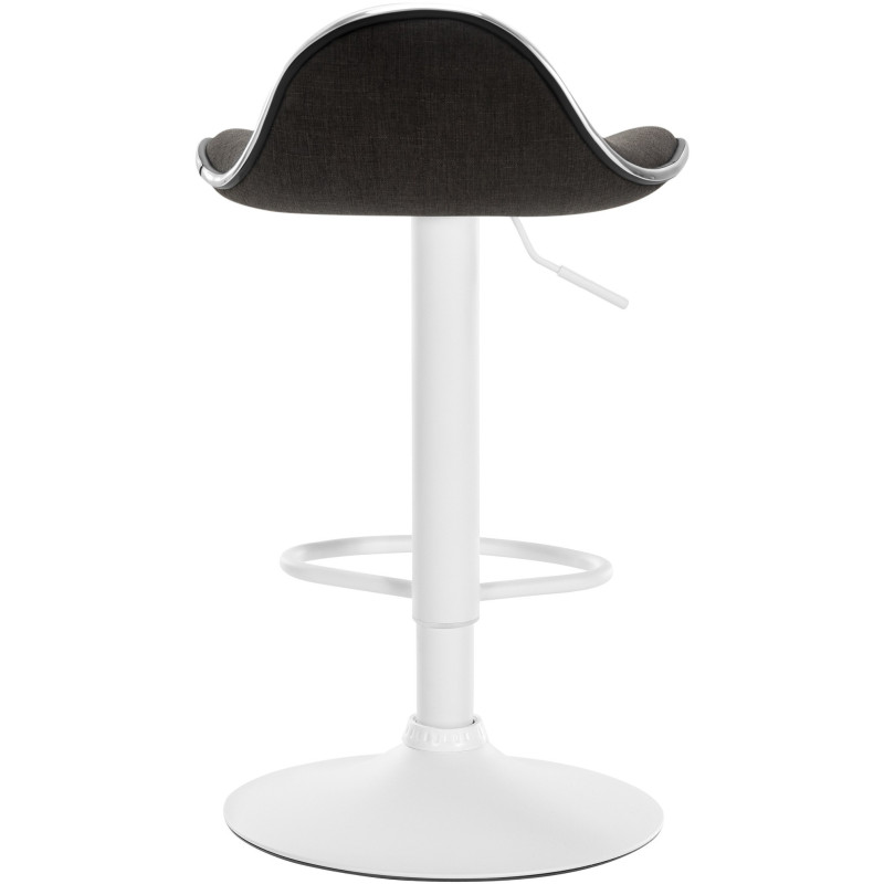 Tabouret de bar moderne en Tissu Gris foncé Métal Blanc Mat Capano - 5