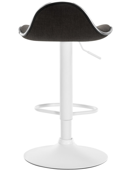 Tabouret de bar moderne en Tissu Gris foncé Métal Blanc Mat Capano - 5