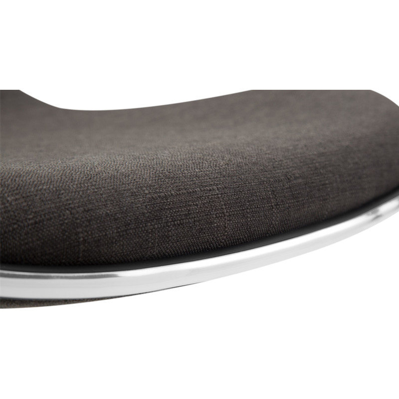 Tabouret de bar moderne en Tissu Gris foncé Métal Blanc Mat Capano - 6