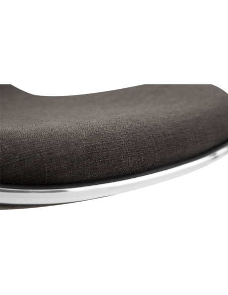 Tabouret de bar moderne en Tissu Gris foncé Métal Blanc Mat Capano - 6