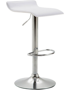 Tabouret de bar style minimaliste en Polyuréthane Blanc Métal Argenté Brillant Icko - 1