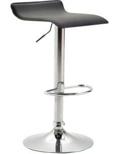 Tabouret de bar style minimaliste en Polyuréthane Noir Métal Argenté Brillant Icko - 1