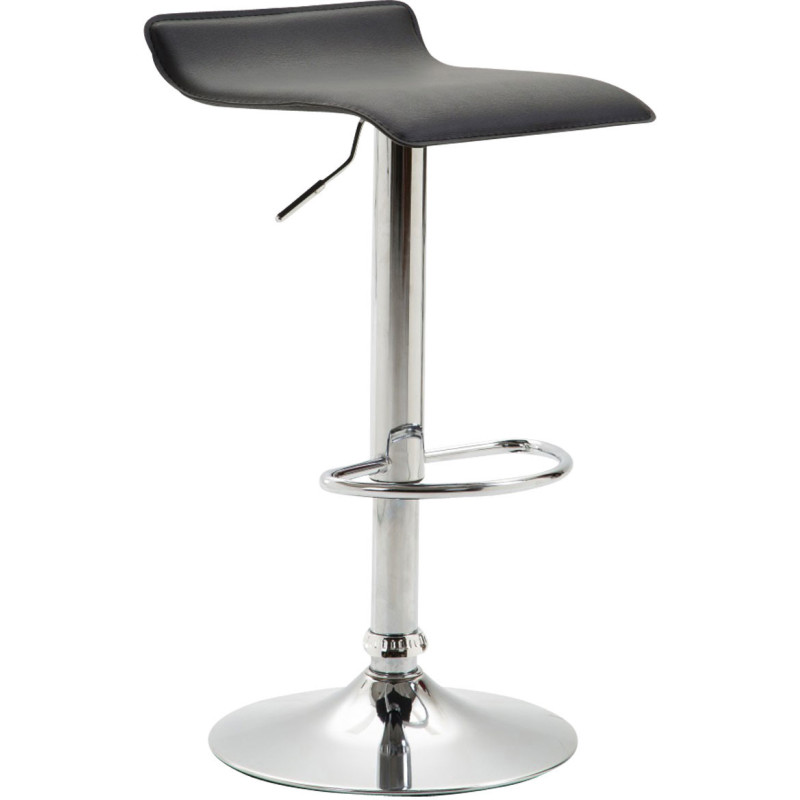 Tabouret de bar style minimaliste en Polyuréthane Noir Métal Argenté Brillant Icko - 1