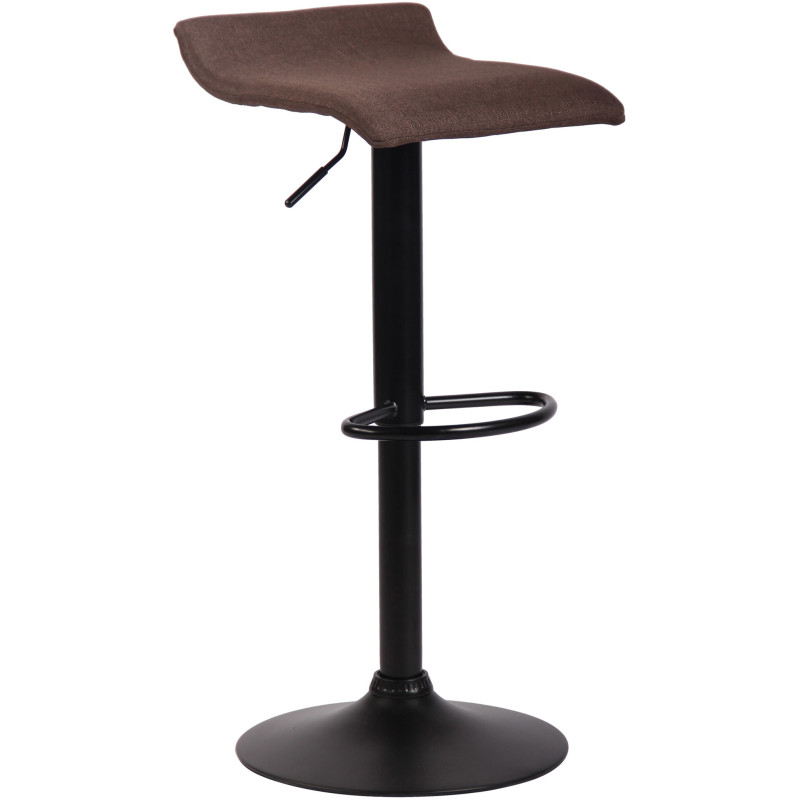 Tabouret de bar style minimaliste en Tissu Marron Métal Noir Mat Icko - 1