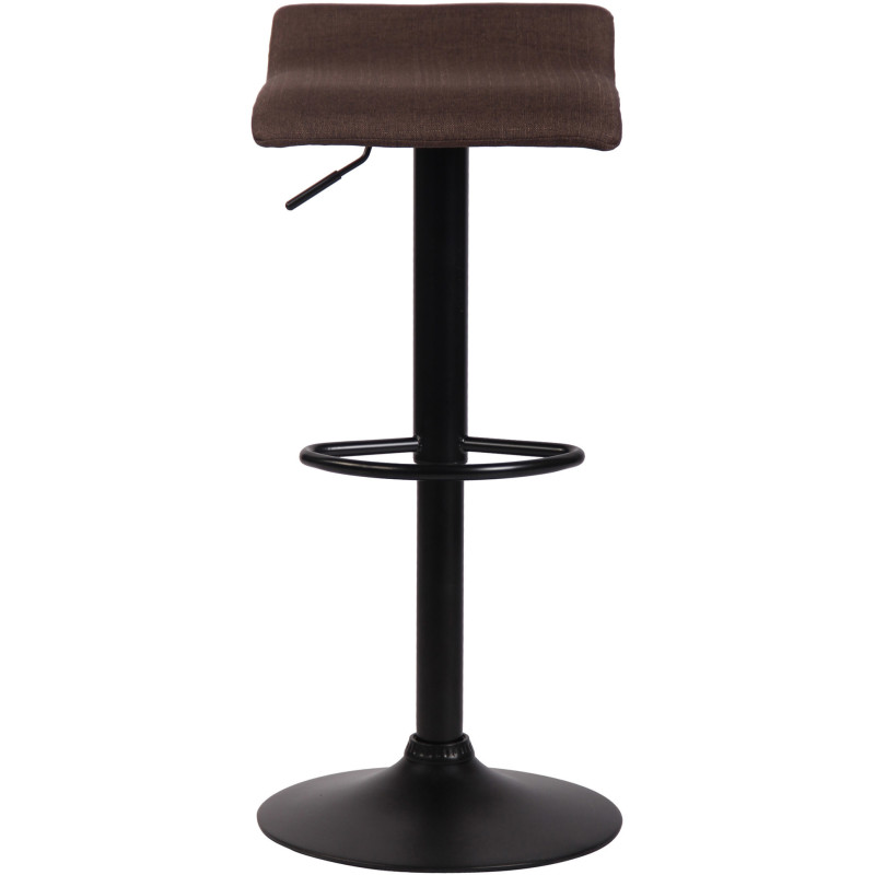 Tabouret de bar style minimaliste en Tissu Marron Métal Noir Mat Icko - 2