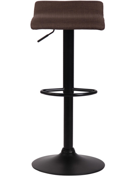 Tabouret de bar style minimaliste en Tissu Marron Métal Noir Mat Icko - 2