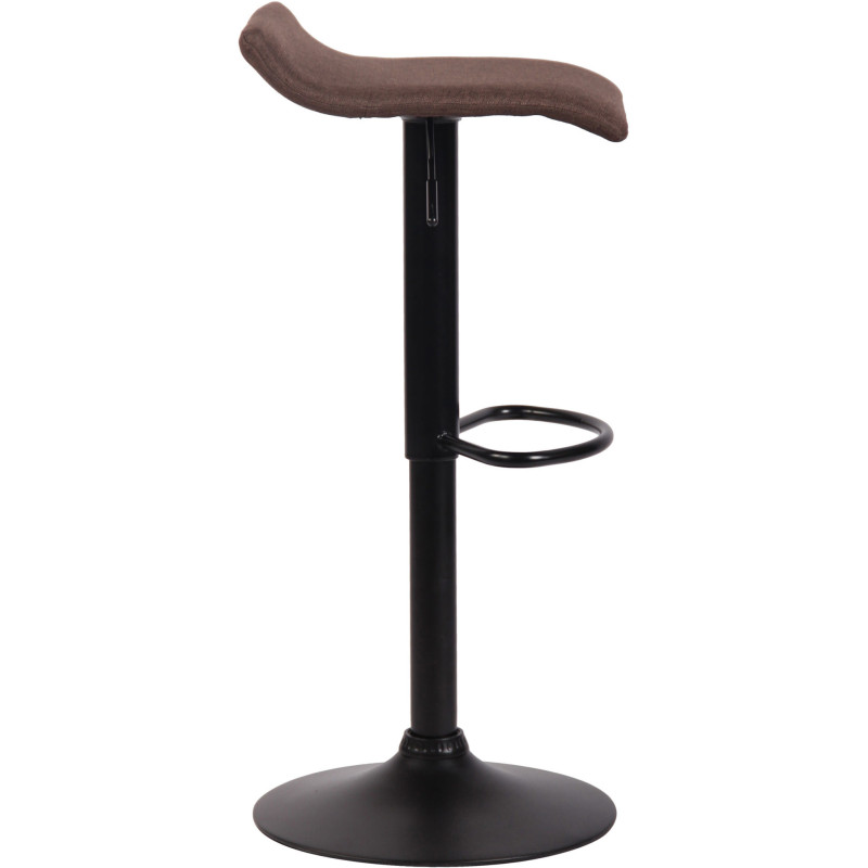 Tabouret de bar style minimaliste en Tissu Marron Métal Noir Mat Icko - 3