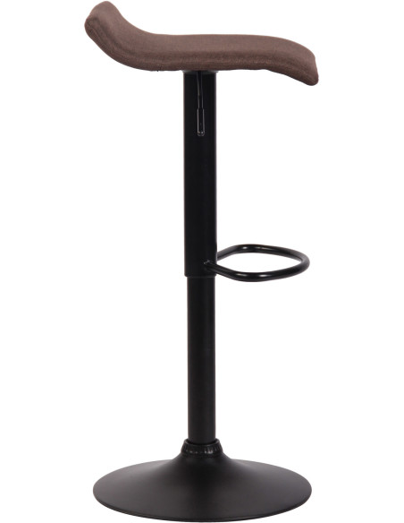 Tabouret de bar style minimaliste en Tissu Marron Métal Noir Mat Icko - 3