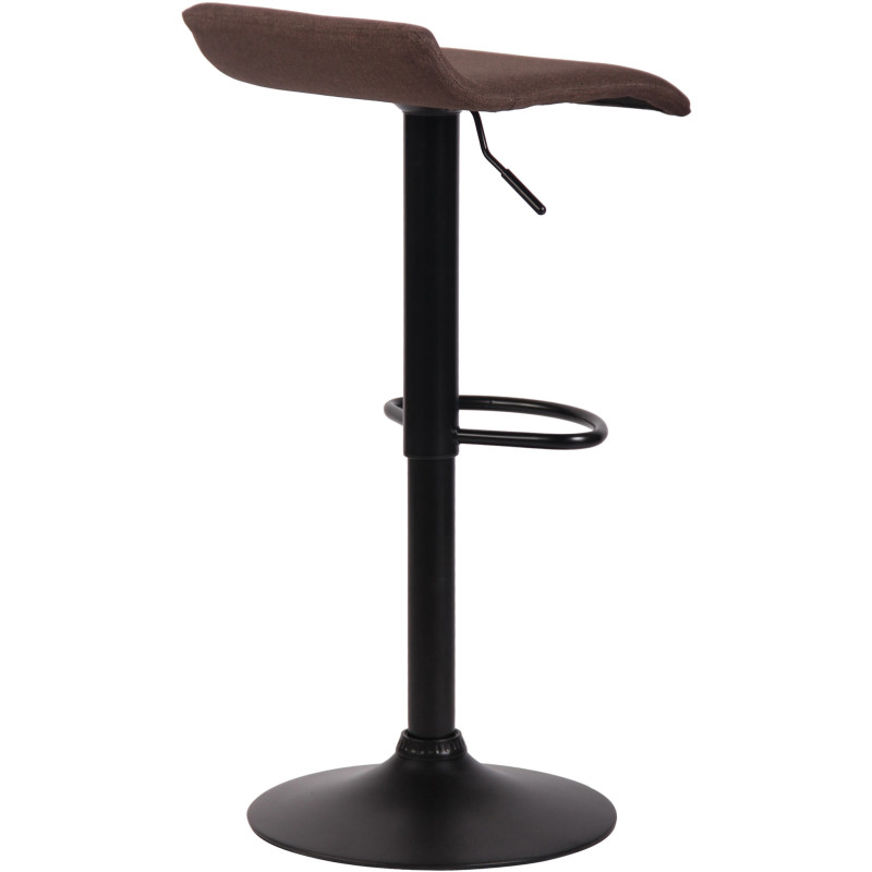 Tabouret de bar style minimaliste en Tissu Marron Métal Noir Mat Icko - 4