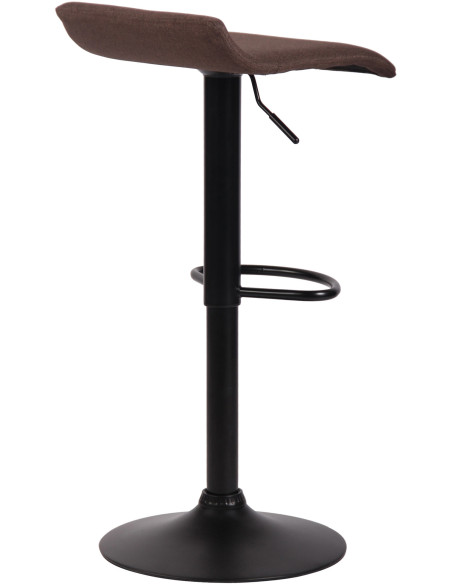 Tabouret de bar style minimaliste en Tissu Marron Métal Noir Mat Icko - 4