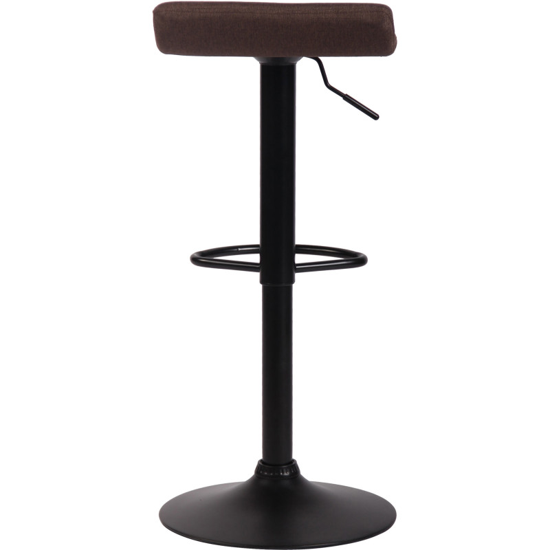 Tabouret de bar style minimaliste en Tissu Marron Métal Noir Mat Icko - 5