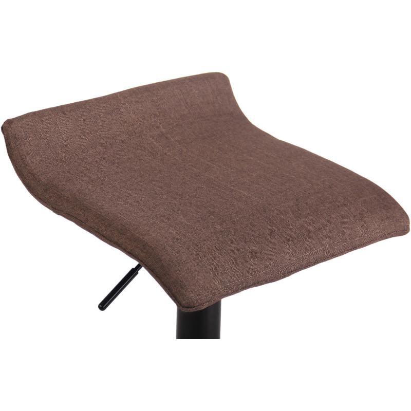 Tabouret de bar style minimaliste en Tissu Marron Métal Noir Mat Icko - 6