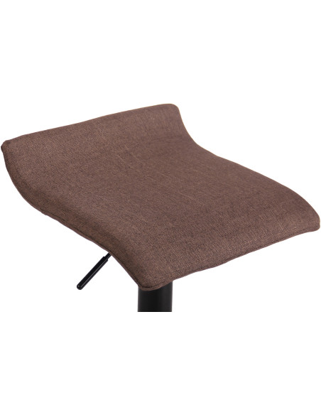 Tabouret de bar style minimaliste en Tissu Marron Métal Noir Mat Icko - 6