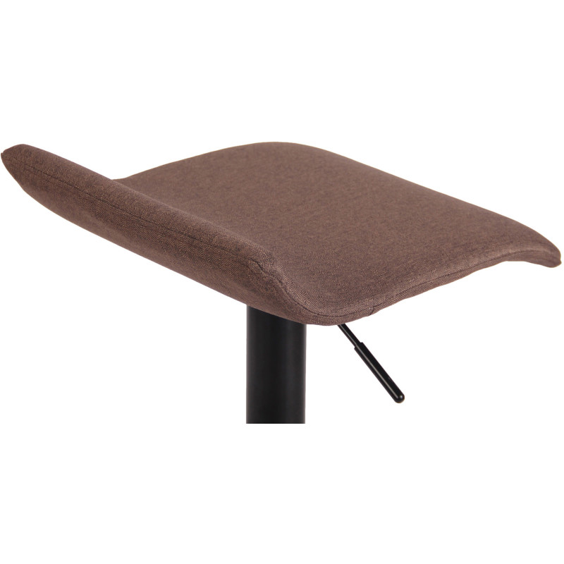 Tabouret de bar style minimaliste en Tissu Marron Métal Noir Mat Icko - 7
