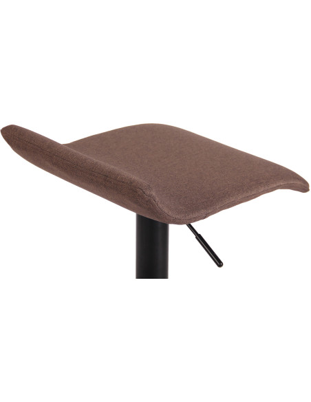 Tabouret de bar style minimaliste en Tissu Marron Métal Noir Mat Icko - 7