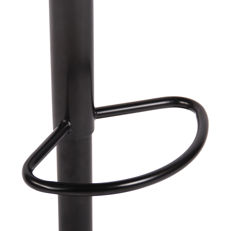 Tabouret de bar style minimaliste en Tissu Marron Métal Noir Mat Icko - 8