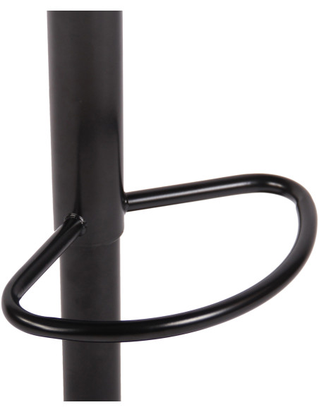 Tabouret de bar style minimaliste en Tissu Marron Métal Noir Mat Icko - 8