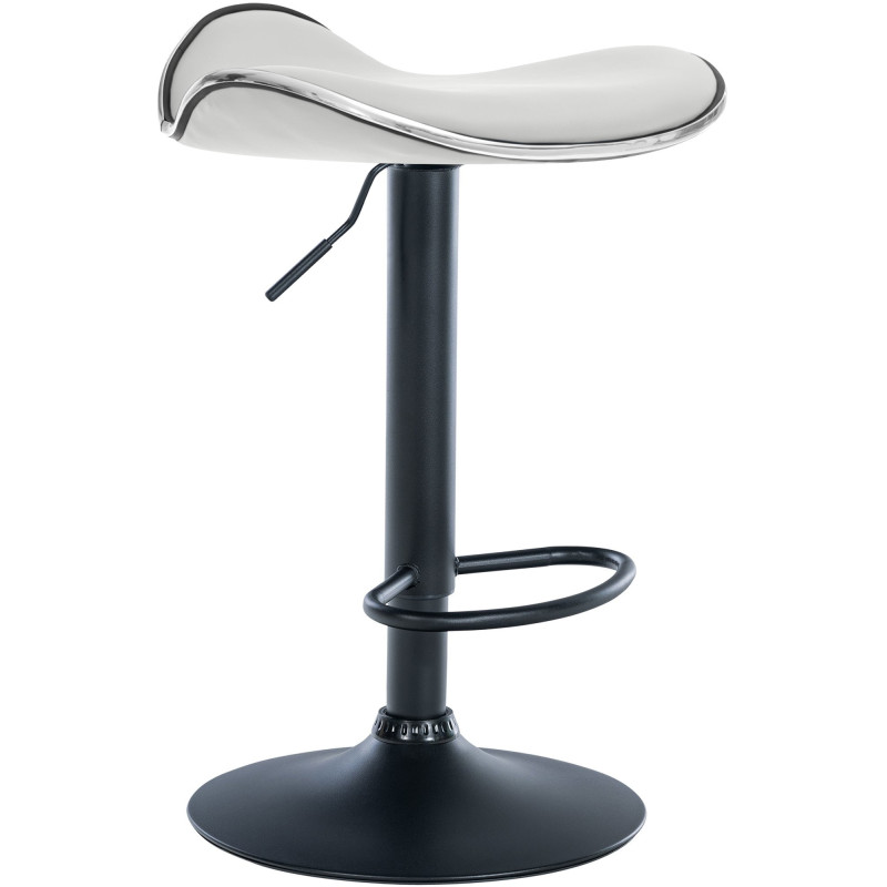 Tabouret de bar moderne en Polyuréthane Blanc Métal Noir Mat Capano - 1