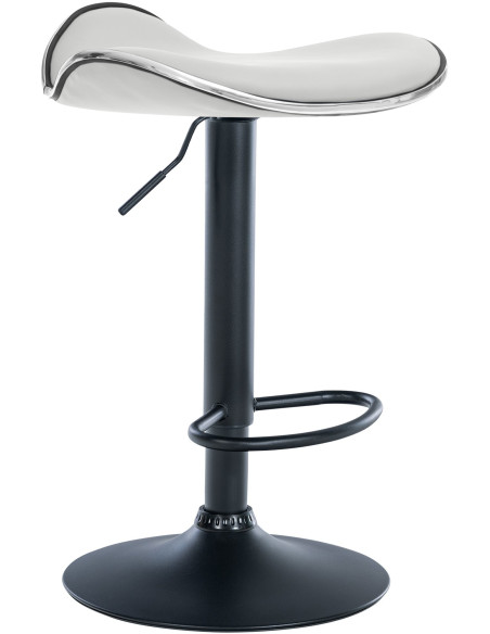 Tabouret de bar moderne en Polyuréthane Blanc Métal Noir Mat Capano - 1