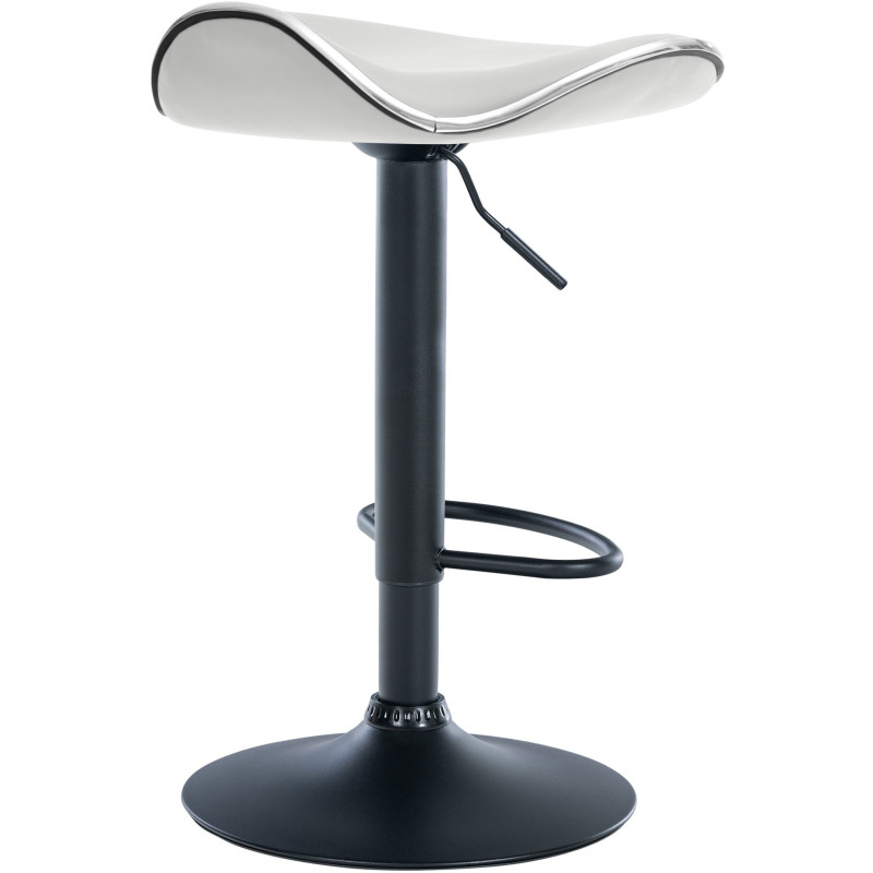 Tabouret de bar moderne en Polyuréthane Blanc Métal Noir Mat Capano - 3