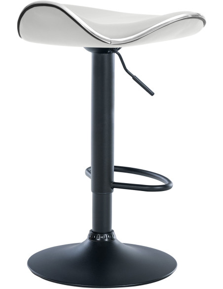 Tabouret de bar moderne en Polyuréthane Blanc Métal Noir Mat Capano - 3