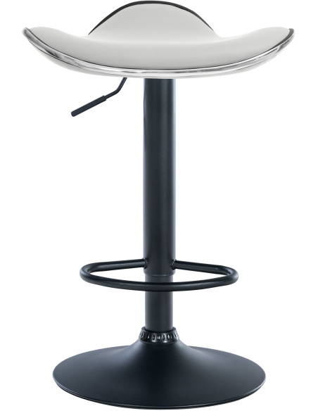 Tabouret de bar moderne en Polyuréthane Blanc Métal Noir Mat Capano - 5